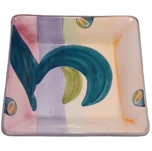 2 Italian hand decorated ceramic plate